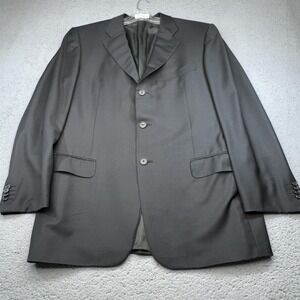 Ermenegildo Zegna Suit Jacket Mens 44 Long Black Trofeo Wool Sport Coat Neiman‎